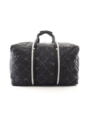 Chanel Boston Bag Vintage Travel Line Black Nylon